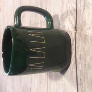 Rae Dunn Forest green FA LA LA coffee mug Rare